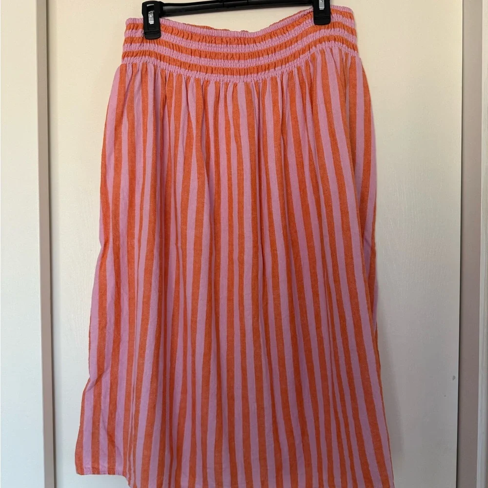 a new day Orange and Pink Striped A-Line Skirt - Picture 2 of 4